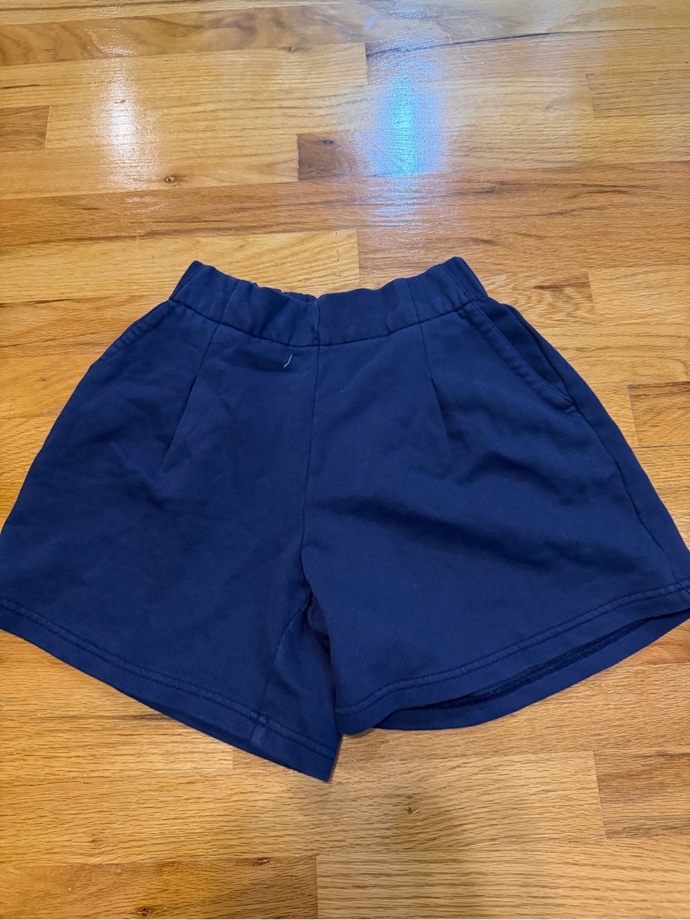 aerie Navy Elastic-Waist Casual Athletic Shorts